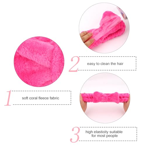Semato Bachelorette Party Favor Set Bride Spa Headband Bride Headband and Bridesmaid Headband Skincare Headbands for Women Cute Bow Head Bands Party Supplies (1 bride+ 7 hot pink)