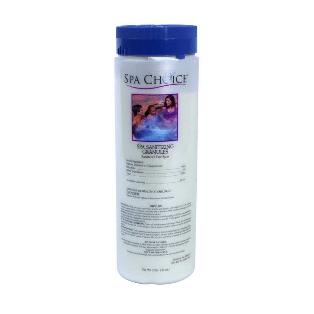 SpaChoice 2-Pounds 2-Pack Premium Spa Sanitizing Granules, Spa Chlorine Granules for Hot Tub, Made in USA