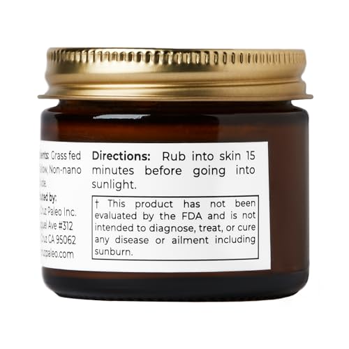 Santa Cruz Paleo Beef Tallow for Skin & Zinc Sunscreen, Grass Finished & Grass Fed Beef Tallow Face Moisturizer & Non Nano Zinc Oxide Mineral Based Sun Balm, Moisturizing Natural Formula, 2 oz
