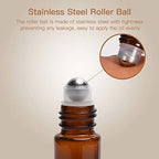 ULG 8-/48-Pack Essential Oil Roller Bottles 10ml, Cobalt Blue/Amber Glass Empty Bottles with Stainless Steel Roller Balls and Waterproof Labels, Roller Balls For Essential Oils