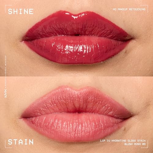 NYX PROFESSIONAL MAKEUP Lip IV Hydrating Glossy Lip Stain with 12HR Hydration - Blush Rush (Pink)