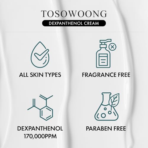 Dexpanthenol Cream, 170,000ppm B5 Panthenol, Madecassoside, Centella Asiatica for Skin Barrier Repair, Facial Moisturizer, Soothing, Hydrating, Korean Skincare, 60ml, 2.02 fl. oz.