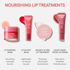 LANEIGE Glaze Craze Donut Delight Lip Serum Duo | Laneige Hydrating Tinted Lip Serums & Donut Keychain | K-Beauty Set for Glossy, Plump Lips
