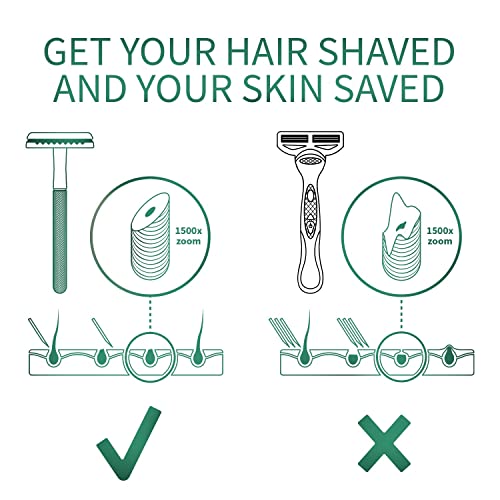 Bambaw Men Safety Razor, Single Blade Razor for Men & Women, Plastic Free Metal Razor – Sea Green