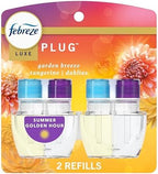 Febreze Plug In Air Freshener, Odor-Fighting Scented Oil Refill, Summer Golden Hour, 2 Refill