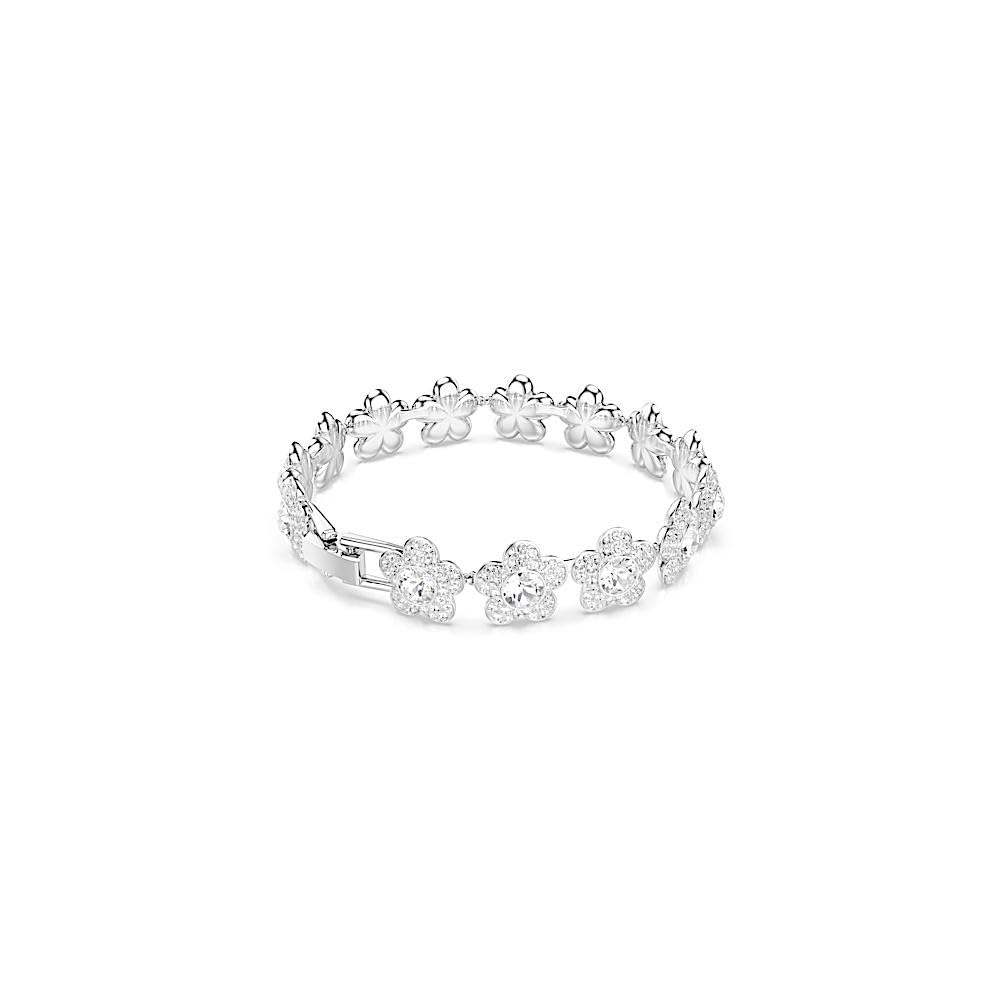 Swarovski Ariana Grande x bracelet, Round cut, Flower, White, Rhodium plated