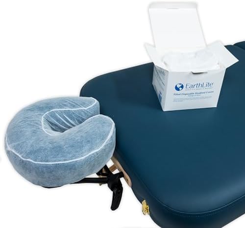 EARTHLITE Fitted Disposable Face Cradle Covers – Medical-Grade, Soft, Non-Sticking Massage Headrest Covers for Massage Tables & Massage Chairs (50 count)