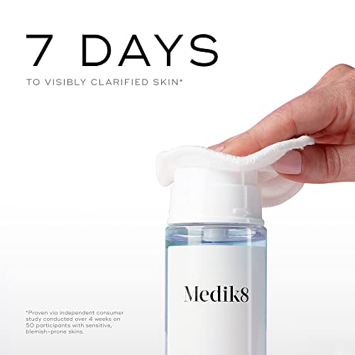 Medik8 Press and Clear - Clarifying Daily Facial Exfoliant - Exfoliating BHA Toner - Gentle-Release Salicylic Acid - Fast Action on Blemishes - 5 oz
