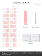 Semi Cured Gel Nail Strips (Pink Daisy)-20 PCS French Gel Nail Stickers | Gel Nail Wraps | UV Light Required, Salon Quality & Easy to Use