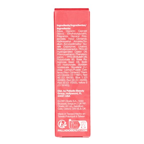Palladio Jelly Tint, Liquid Stain for Cheeks & Lips, Vivid Color Lip Stain, Lightweight Non-Sticky and Transfer-proof, Natural Finish Makeup, Sweet Berry