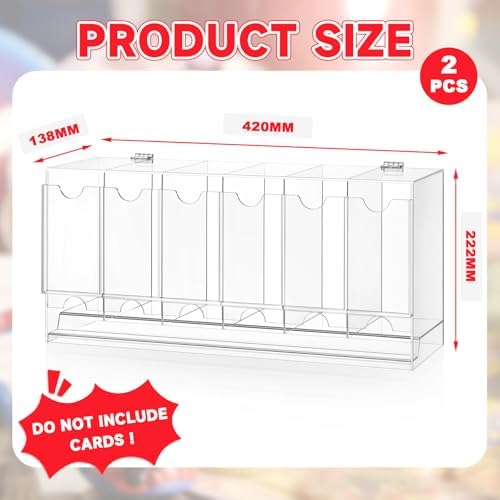 1 Pcs Acrylic Booster Pack Dispenser, Card Dispenser Storage and Organizer, for Trading Card, Booster Packs, Sports & More (6 Slots)