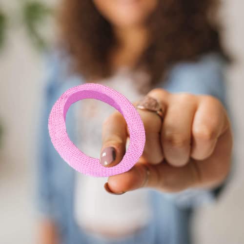 Large Hair Ties for Thick, Heavy or Curly Hair - Non-Slip, Non-Damage, Seamless Women's Ponytail Scrunchies - Pink 3 Pcs