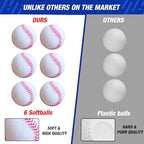 3-in-1 Baseball Set for Kids 3-5 - Tee Ball Stand, Hanging Tee, Ball Launcher and 6 Softballs - Adjustable Height, Indoor/Outdoor Sport Gifts for Boys Girls, Blue