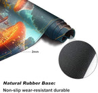 for MTG Playmat with Zones 24 x 14 inches for TCG Playmats Non-Slip Rubber Base Commander Play Mat for Magic The Gathering Playmat Iorcana Trading Card Game, A Magical Mushroom Village