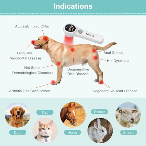 Cold Laser Therapy Device for Dogs, 16pcs 660nm & 4pcs 810nm & 4pcs 980nm Infrared Red Light Therapy Machine for Pain Relief, Arthritis, Spinal, Promote Blood Circulation, for Pets