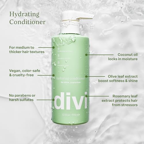 Divi Hydrating Shampoo and Conditioner Set, 2 x 12 oz, Moisturizing for Thicker Hair