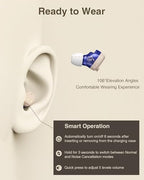 Hearing Aids (Not Amplifier) with Audio Tracker, Rechargeable Hearing Aids with Noise Reduction DSP Chip, OTC Hearing Aid for Seniors (CIC), 2 Modes & 5-Level Volume Control