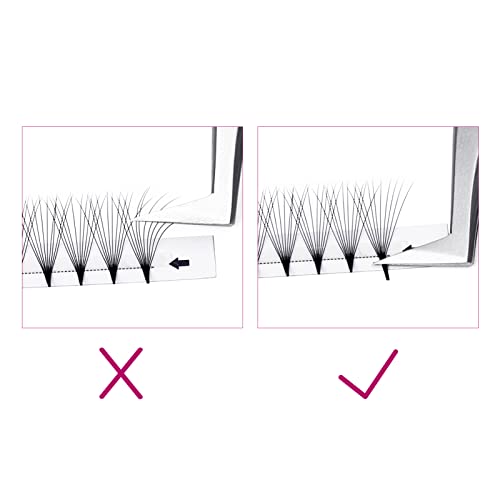 Volume Lash Extensions 10D 0.07 Fan Lash Extensions C Curl 12mm Premade Fans Eyelash Extensions Volume Lashes Pointed Base Middle Stem (10D-0.07-C, 12mm)