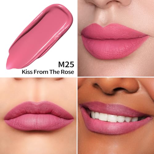 Oulac Matte Liquid Lipstick 2 PCS Set, Long Lasting Lipstick Waterproof Lip Stain, No Transfer, Creamy High Pigmented Formula with Rose Oil, Vegan [M09+M25]