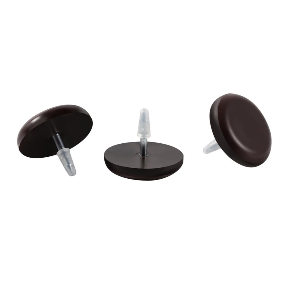 Furniture Glides Sliders-Furnigear PTFE (Teflon) Chair Leg Movers Sliders for Carpet Surface - Move Your Furniture Easy & Safely - Best Floor Protector (7/8" Nail, Brown-24 Pack, not for Wood Floors)