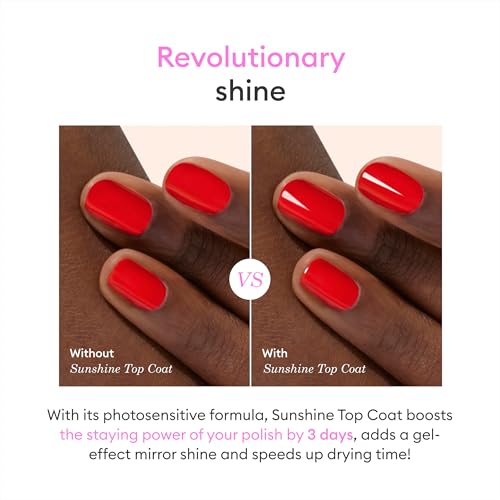 Manucurist • Green Sunshine Top Coat • Vegan Top Coat • 12-Free • Plant-Based Ingredients (69%) • Made in France • 0.5 fl oz