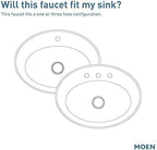 Moen Karis Black Matte One-Handle Single Hole Bathroom Sink Faucet with Optional Deckplate, 84346BL