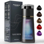 Polar Hair Dye Shampoo, Polar Hair Care Hair Dye Shampoo, Haircare Instant Dye Shampoo, Natural Hair Color Shampoo for Gray Hair Coverage, Suitable for Women & Men (Black)