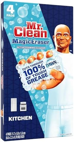 Mr. Clean Magic Eraser Kitchen White Scouring Pad, 4/Pack (51107)