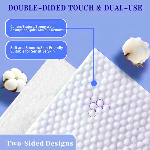 Disposable Face Towel 600 Count, Soft Cotton Clean Skin Face Towels, Dry Wipes Cotton Facial Towels Wash Cloths Tissue Thickened, Face Towelettes Disposable for Makeup Remover, Cleansing and Skincare