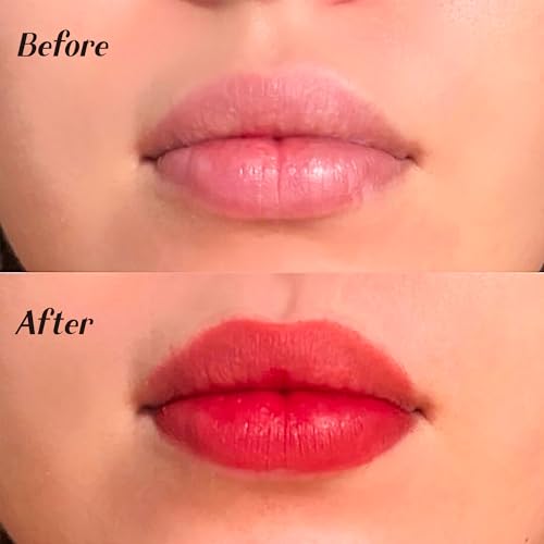 Traditional Moroccan Clay Pot Lip Stain – Deep Red, Plant-Based Lipstick & Cheek Tint, Infused with Poppy & Grenadine Peel for Moisturizing, Antioxidant Benefits
