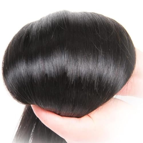 Feibin Straight Human Hair Bundles 12 12 12 Inch Trippy Hair Bundles Human Hair 100% Brazilian Unprocessed Raw Hair Bundles Weft Weave Bundles Human Hair Extensions For Black Women Natural Color