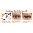 Mixed Size Kit with Applicator and Lash Bond & Seal 8-14mm/10-16mm/14-20mm Mix D Curl/DD Curl Makeup Cluster Grafting Eyelashes Individual Extension (8-14mm Mixed Lashes Kit)
