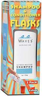 GoPong Shampoo & Conditioner Flasks (32 oz Total) - Hidden Alcohol Travel Flasks - 2 Secret Liquor Containers for Cruises – Includes Funnel & Spout