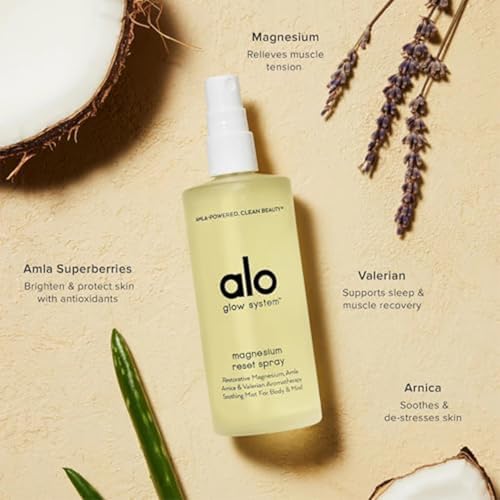 Alo Refresh & Reset Set - Magnesium Reset Spray (3.2oz), Vitamin C Mega-C Body Wash (6.7oz), and Superfruit Body Lotion (6.7oz) Vegan, Cruelty-Free, Dermatologist-tested, Gentle for All Skin Types.