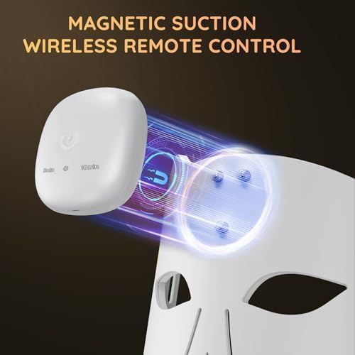 Red Light Therapy for Face, 7+1 Color Infrared Light 850nm Portable Wireless Led Face Mask Light Therapy with Timing Function and Rechargeable for Facial Led Mask Skincare at Home and Travel