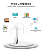 New bee Bluetooth Earpiece V5.0 Wireless Handsfree Headset 24 Hrs Driving Headset 60 Days Standby Time with Noise Cancelling Mic Headsetcase for iPhone Android Laptop Truck Driver, White
