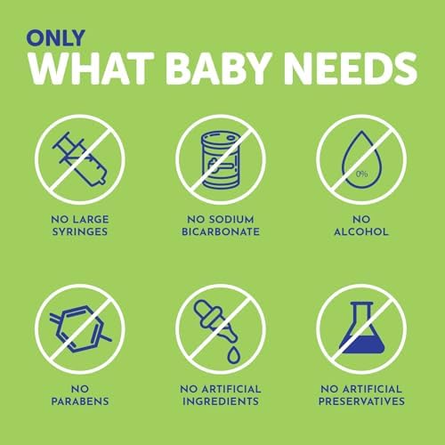 Ddrops Baby Tummy Relief Liquid Drops, Organic Gripe Water for Newborns, Relief from Gas, Colic, Fussiness and Hiccups, Just One Drop, Herbal Ingredients, 120 Drops