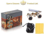 Opera Glasses,3X25 Theater Binoculars with Foldable and Extendable Handle,Mini Binocular Compact Lightweight,Portable Theater Glasses for Adults Kids Women in Musical Concert