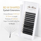 W Eyelash Extensions D Curl 0.07mm 8-15mm Mix Tray W Shaped 8D Volume Premade Fan Lashes Matte Black Cluster Easy Fans Lashes Professional Use YY Lash