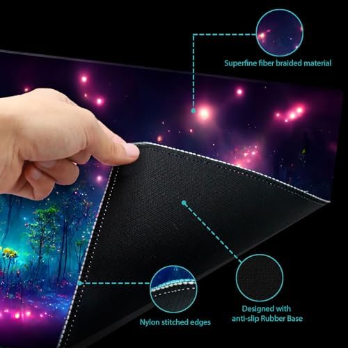 MTG Playmat TCG Playmat -Includes Storage Tube and 7 Dice-Experience Top-Tier Quality and Edge-Locking Waterproof and Non-Slip Mat! (playmat Without Zones, 1-Pretty Purple Fluorescence)