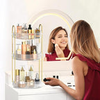 MOKANI 360 Rotating Makeup Organizer for Vanity, 3 Tier Adjustable Perfume Organizer for Dresser, Multi-Function Spinning Cosmetics Skincare Storage for Bedroom, Dresser, Countertop, Clear