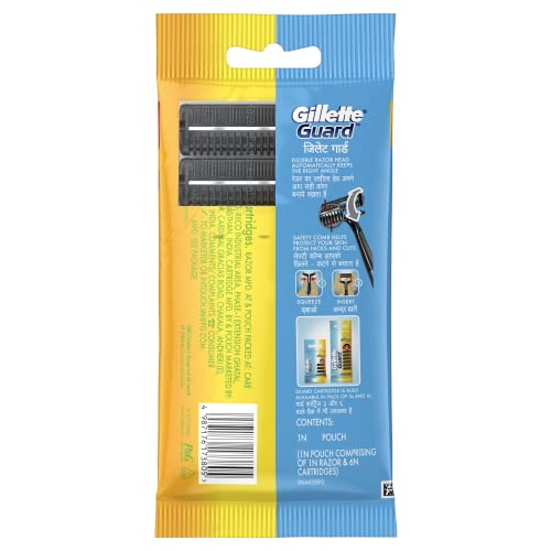 Gillette Guard Manual Shaving Razor Blades - 6 Cartridges, 1 Razor