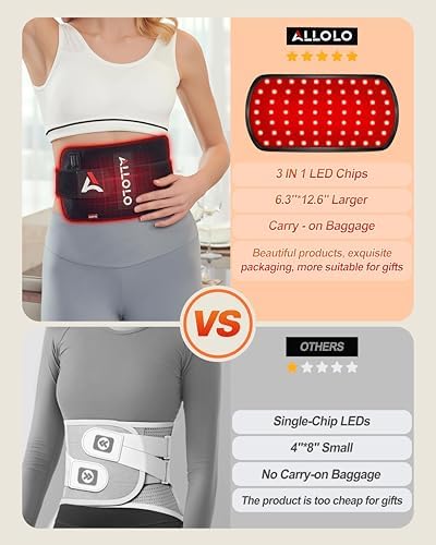 Red Light Therapy for Body Pain, 3 in 1 LED Beads Infrared Light Therapy Belt 660nm Red Light &850nm Near Infrared Light Therapy Timer Remote Control, Home Red Light Therapy Gift for Women Men