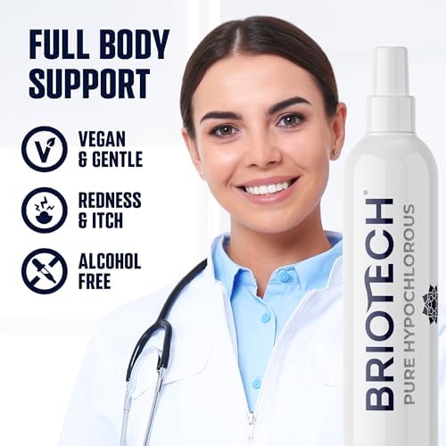 BRIOTECH Pure Hypochlorous Acid Spray and Cleanser, Original Premium HOCl Topical Solution, Multi-Purpose Cleaner, Family Approved & Pet Friendly, 4 fl oz