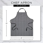 DII Women's Pantry Style Apron Collection Large Pockets, Adjustable with Long Waist Ties