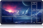 for MTG Game Playmat, for Magic TCG Rubber Play mat,Tabletop Card Playmats with Smooth Surface,Trading Card Inked Game Mat with New Zones,Battle Game,Snow Mountain Moon