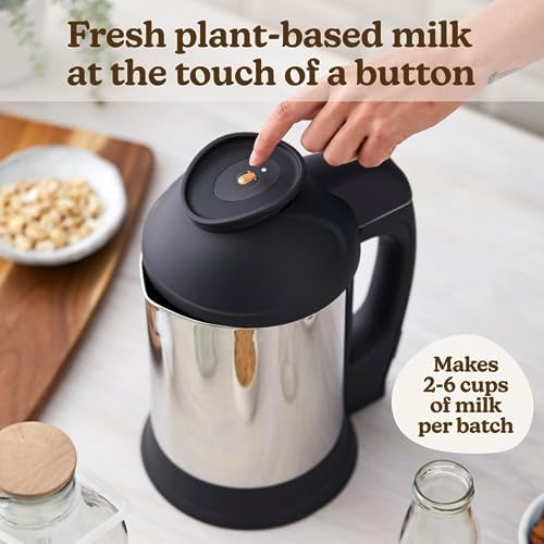 Almond Cow Nut Milk Maker Machine, Plant Based Milk Maker for Homemade Almond, Oat, Cashew Nut Milk, Soy Milk, Dairy Free Bevenrages, Stainless Steel Food Machines, 5-6 Cups Per Batch, 120V