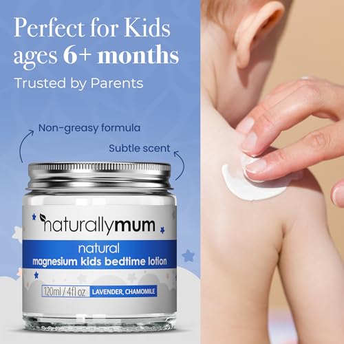 NATURALLY MUM - Magnesium Lotion for Kids & Babies [NATURAL & SAFE] - Juniors Bedtime Lotion - Magnesium Cream for Kids & Babies - Magnesium Lotion for Sleep Kids & Toddlers - Lavender & Chamomile