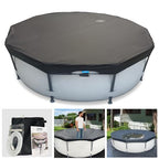 SIHAIAN 12 Ft Pool Cover, with Automatic Drain Round Pool Cover, One-Piece Quick Installation and Removal Above Ground Pool Cover, Preventing Waterlogging, UV Protected Solar Swimming Pool Cover
