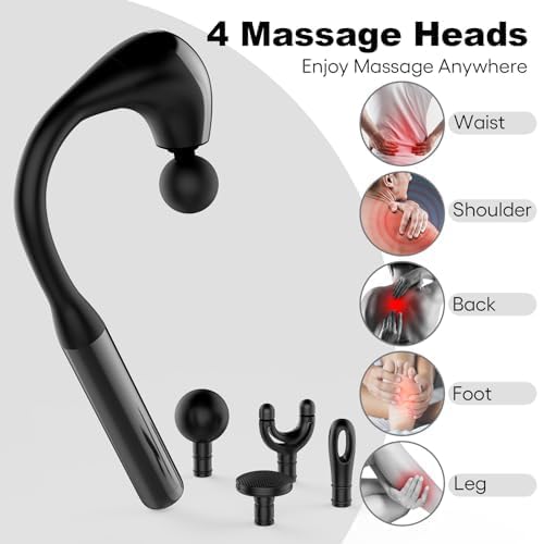 Fronnor Massage Gun with Extended Handle Revolutionary U-Shaped Back Massager for Pain Relief Deep Tissue Body Massager for Neck,Shoulder,Leg-Reach Every Muscle with Ease